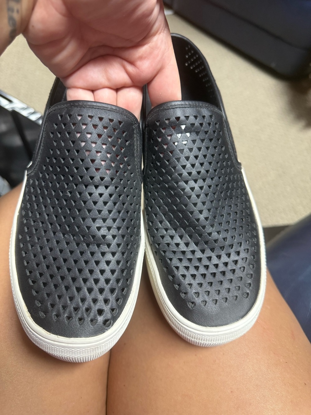 Steve Madden black slip on sneakers